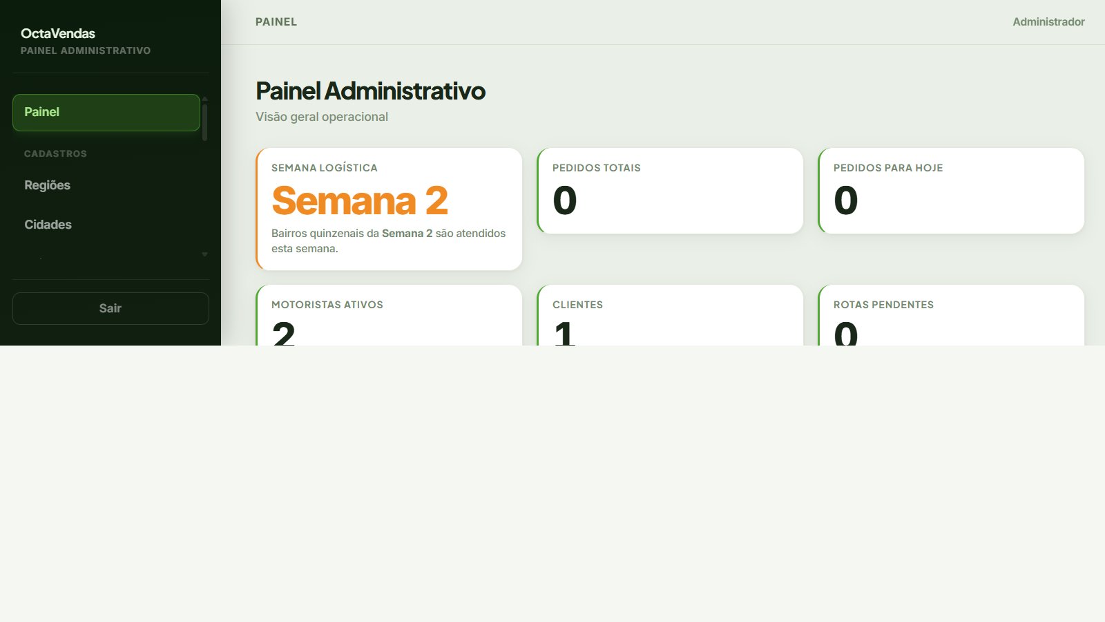 Painel OctaVendas — Dashboard de pedidos